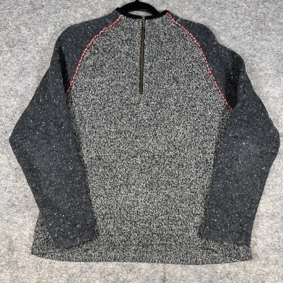Woolrich Charcoal Gray Half Zip Knit Sweater Outdoor Casual Gorp Core Hiking L - Picture 2 of 14